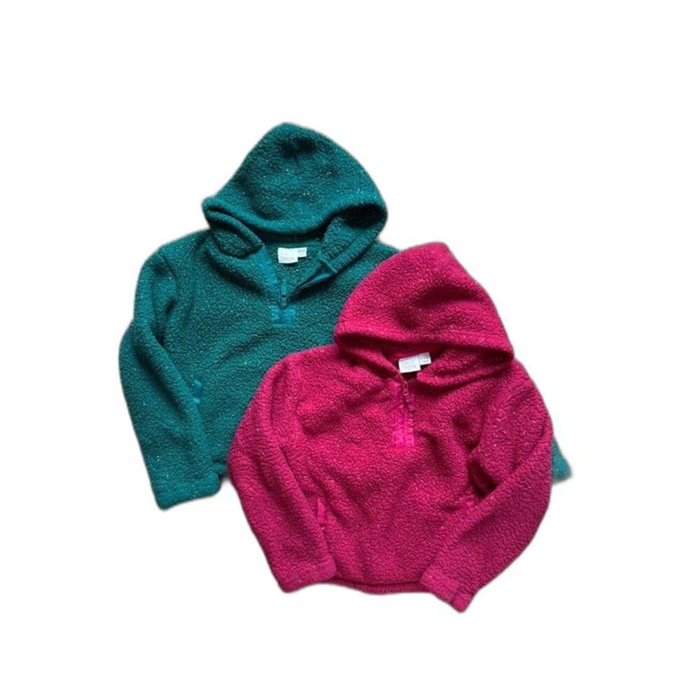 Falls Creek Girls M 7/8 Sherpa Fleece Glitter Sparkle Hoodie Sweatshirt Lot 2